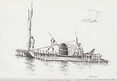 090 Brasile - trasporto tronchi di balsa - da stampa di J.B. de Bret - 1834
